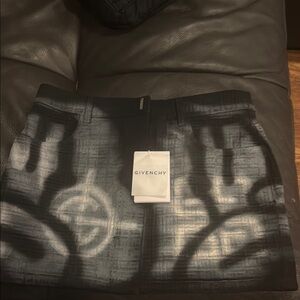 Givenchy Black and Gray Patterned Skirt